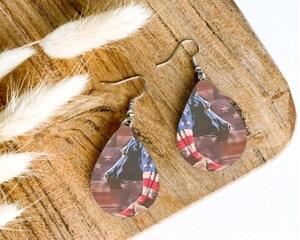 # 1 Horse head, neck wrapped in American Flag, head displaying the USA flag